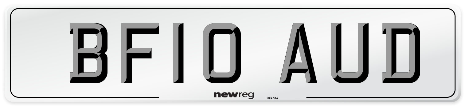 BF10 AUD Number Plate from New Reg